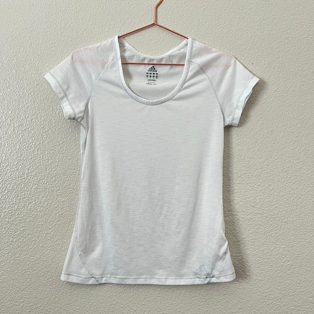 Adidas white short sleeve active tee